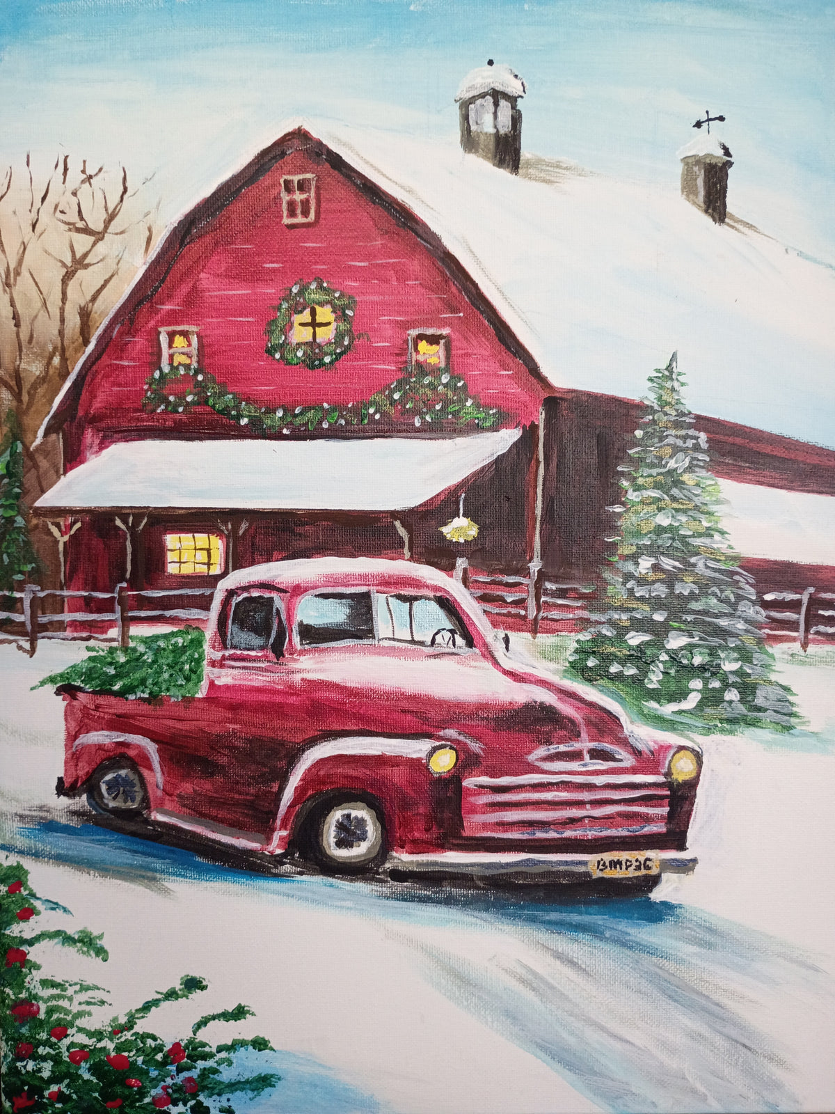 Red Barn and Red Truck